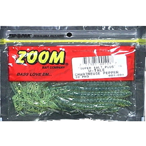 20cnt 2 PCKS ZOOM U-Tale Worm #001-006 Motoroil Chartreuse